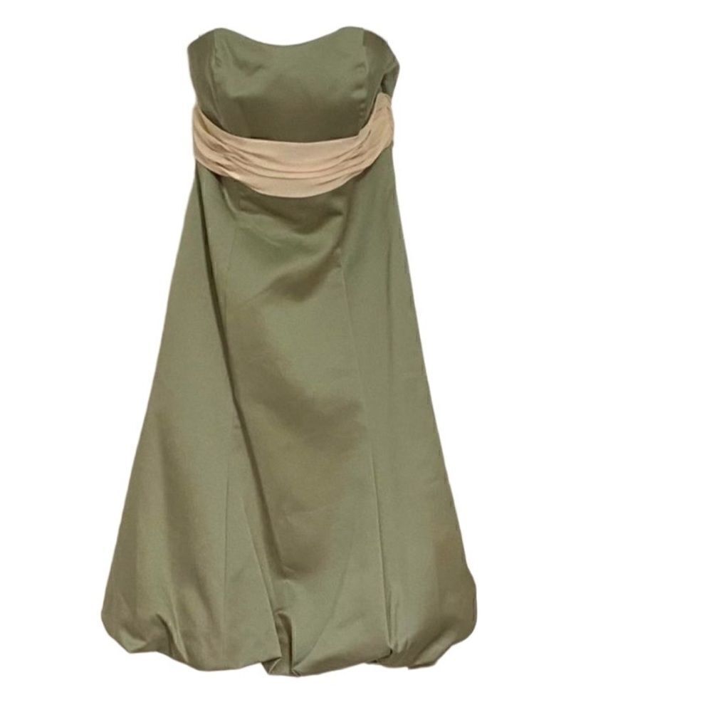 Alfred Angelo Size 4 Strapless Dress Celadon Champagne Gown